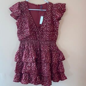 Anthropologie Women's Dress Size L NWT Red Short Dress